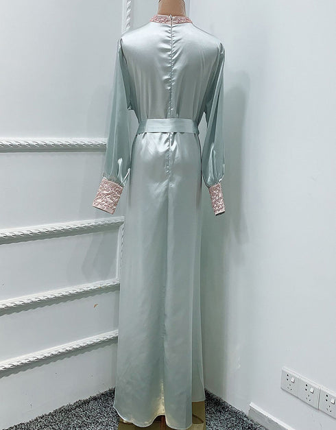 Round Neck Kaftan Abaya Dress for Women