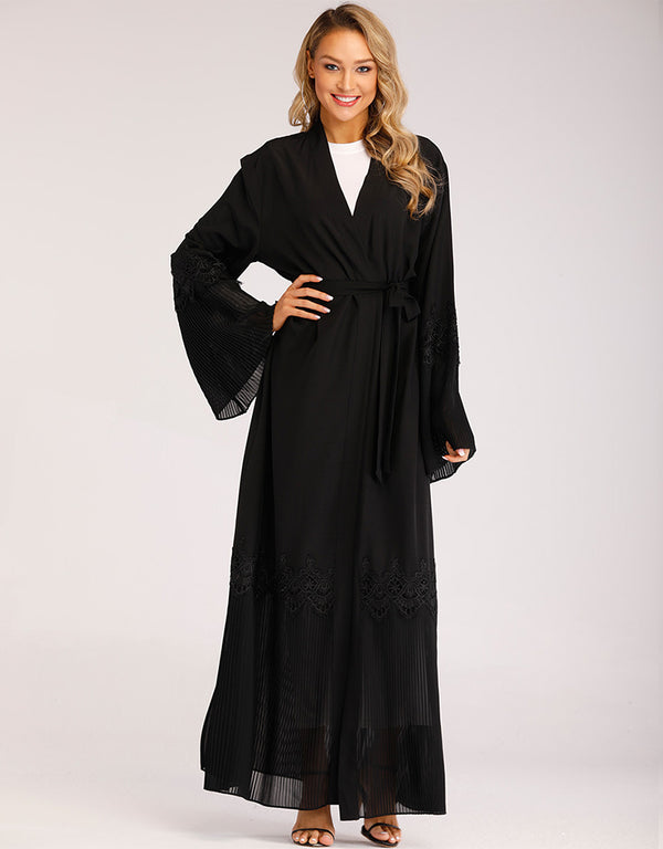 Modest Cardigan with Pleated Sleeves for a Classic Middle Eastern Look