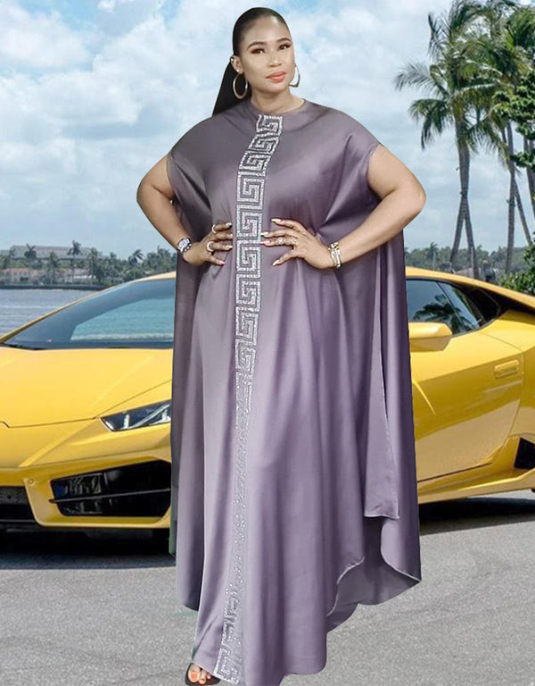 Dubai Dashiki Muslim Dress with Silk Maxi Skirt and African Bazin Design
