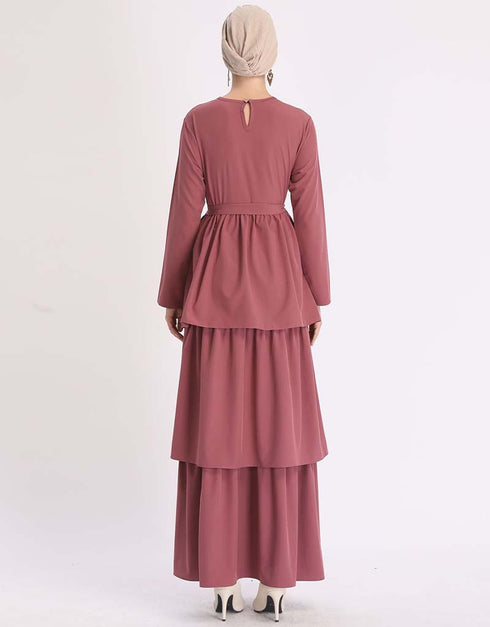 Dubai Abaya Cupcake Dress with Corset and Belt