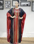 Elegant Party Dress in Abaya Style with Dubai Stripe Print