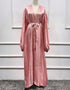 Women's Solid Color Puff Sleeve Maxi Abaya