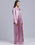 Vintage Silk Beaded Abaya with African Bazin Maxi Desig