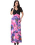 Deep V-Neck Printed Jumpsuit Dress