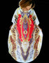 Leopard Print African Dress with Gold Ornaments and Half Sleeves