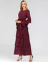 Elegant Round Neck Cake Skirt Long Dress in New Fashion