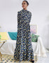 Flared Sleeve Abaya with Waist Tie Kaftan Dress