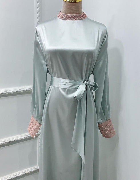 Round Neck Kaftan Abaya Dress for Women