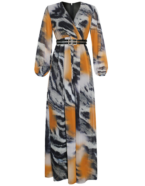 Dubai Abaya Kaftan with V-neck