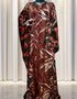 Muslim Abaya Dress in African Design with Loose Darts Pattern Printing