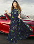 Muslim Sets Dress with Flower Pattern Printing in Dubai Abaya Style