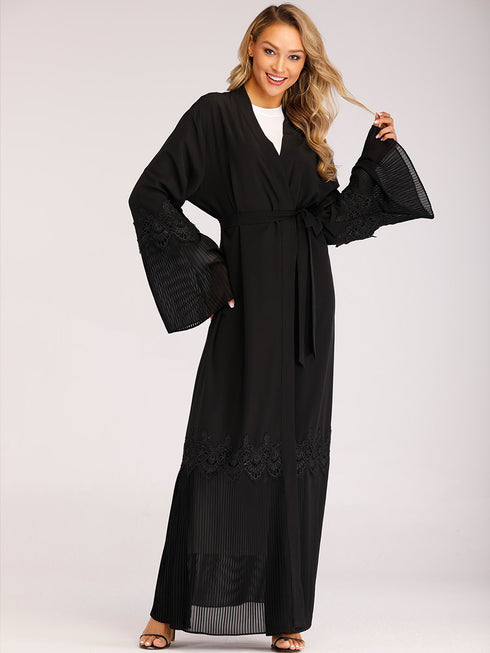 Modest Cardigan with Pleated Sleeves for a Classic Middle Eastern Look