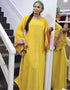 Dubai Maxi Bazin Abaya with Long Sleeves and African Design