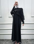 Modest Abaya Dress with Sequined Cloak