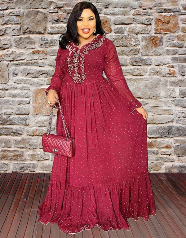 Lotus Sleeve Abaya Dress in Dubai Arabic Caftan Style