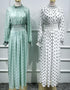 V-neck Hijab Kaftan Dress with Corset and Belt for Women