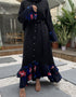 Stylish Flared Dress with Subtle Stitching and Long Sleeves