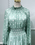 V-neck Hijab Kaftan Dress with Corset and Belt for Women