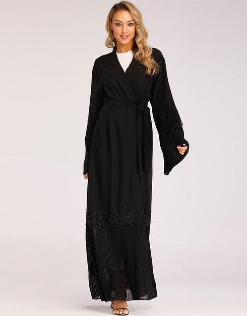 Modest Cardigan with Pleated Sleeves for a Classic Middle Eastern Look