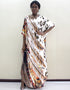 Women's O-Neck Leopard Print Batwing Sleeve African Dress