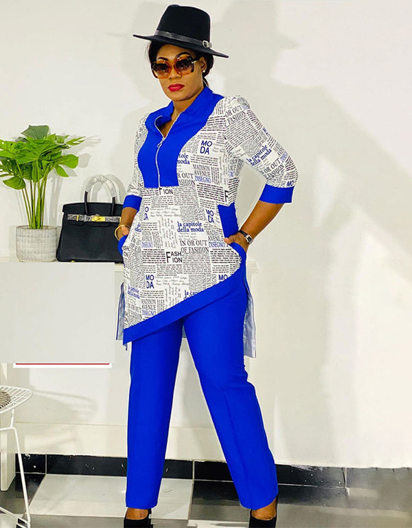 Women's African Dashiki Zip-Up Tracksuit