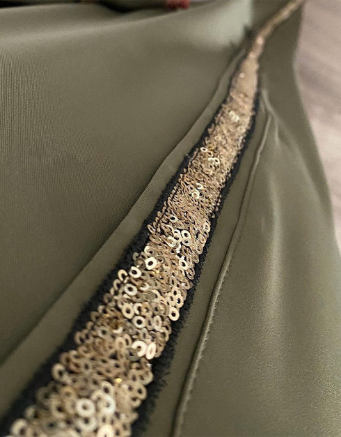 Women's Solid Color Puff Sleeve Maxi Abaya
