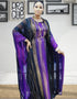 Elegant Party Dress in Abaya Style with Dubai Stripe Print