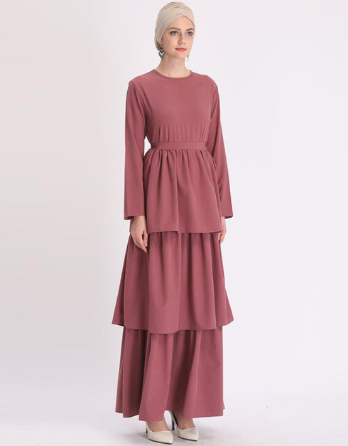 Dubai Abaya Cupcake Dress with Corset and Belt