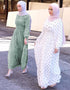 V-neck Hijab Kaftan Dress with Corset and Belt for Women