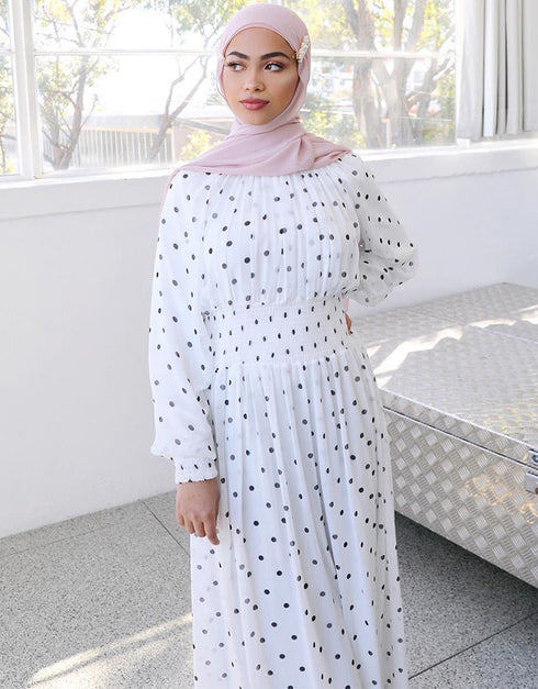 V-neck Hijab Kaftan Dress with Corset and Belt for Women