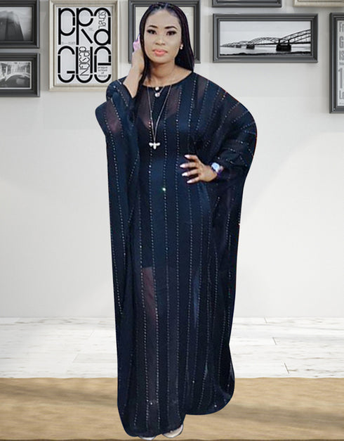 Black Dubai Line Partywear kaftan for Women