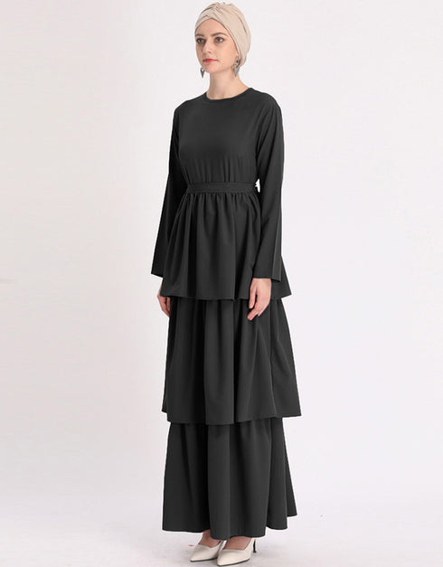 Dubai Abaya Cupcake Dress with Corset and Belt