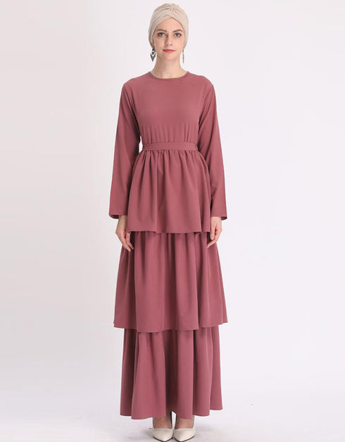 Dubai Abaya Cupcake Dress with Corset and Belt