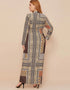Parisian Beaded Retro Long Sleeve Loose Long Coat in Plus Size