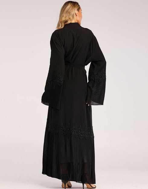 Modest Cardigan with Pleated Sleeves for a Classic Middle Eastern Look