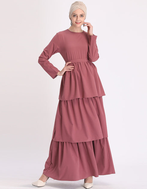 Dubai Abaya Cupcake Dress with Corset and Belt