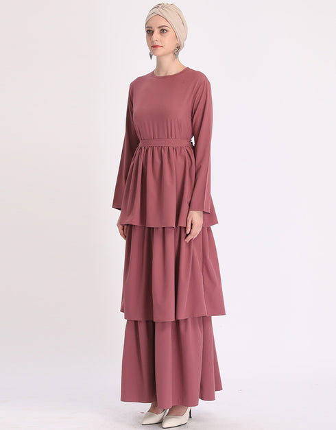 Dubai Abaya Cupcake Dress with Corset and Belt