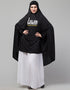 Islamic Calligraphy printed stretchable smoking at wrist knee length Jilbab cum prayer khimar Hijab