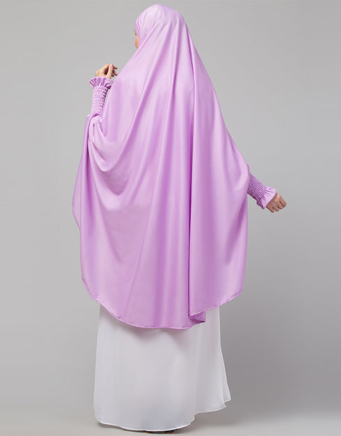 Trending Stretchable Jersey smoking at sleeve Jilbab cum prayer khimar Hijab