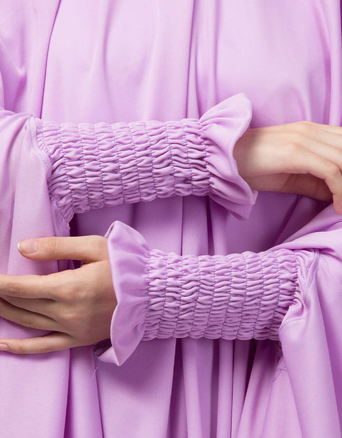 Trending Stretchable Jersey smoking at sleeve Jilbab cum prayer khimar Hijab