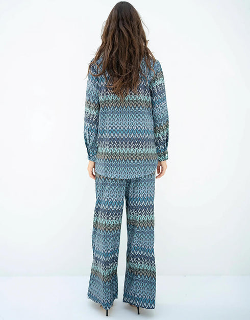 Marble Blue Heavy Designer Digital Printed Over Size Shirt And Pant