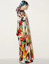 Multi Color Soft Satin Silk Maxi Dress