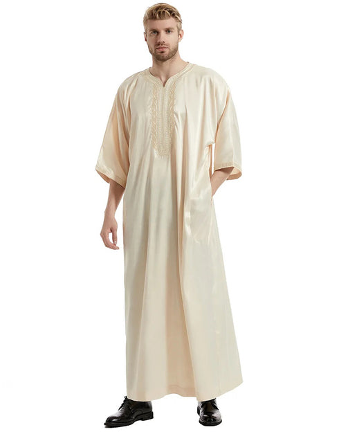 Woven with Heritage: Mid-Sleeve Jumpsuit with Ethnic Muslim Touches