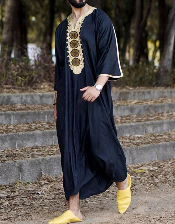 Flowing Comfort: Ethnic Retro Jumpsuit for Muslim Men