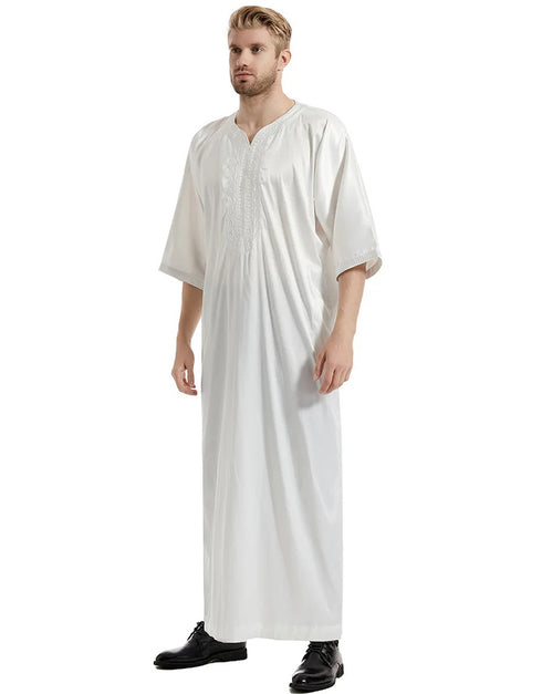 Woven with Heritage: Mid-Sleeve Jumpsuit with Ethnic Muslim Touches