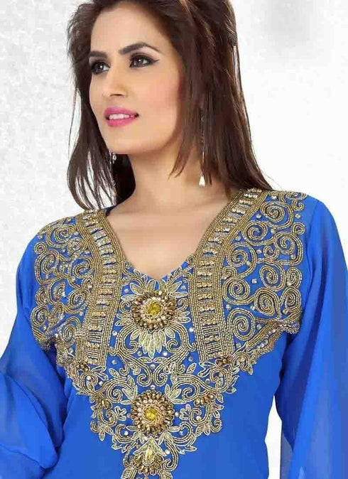 Clearance Exquisite Georgette Embroidered Short Caftan