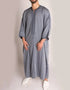 High Quality Casual Jubba Thobe in Grey Black