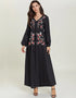 Autumnal floral abaya for urban casual wear