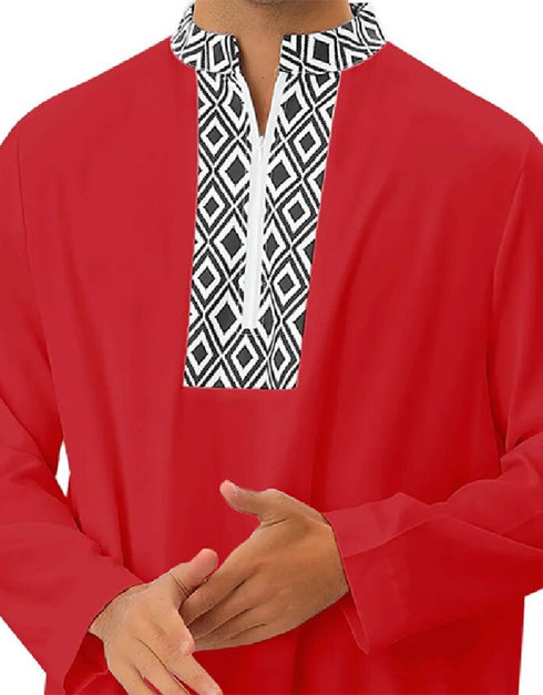 Men's Loose Zip-Up Robe for Ramadan and Eid