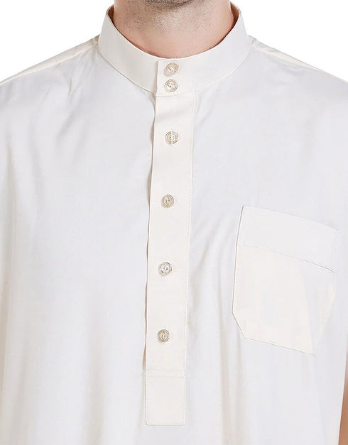 Men's Long Sleeves Crew Neck Islamic Solid Color Thobe